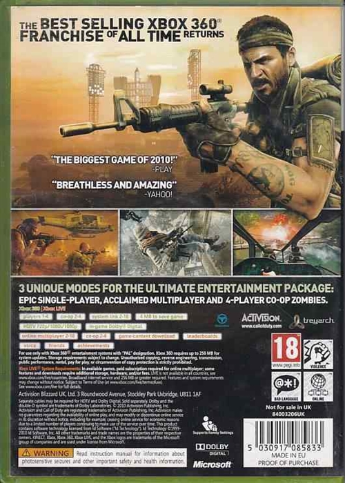 Call of Duty Black Ops - XBOX 360 (B Grade) (Genbrug)